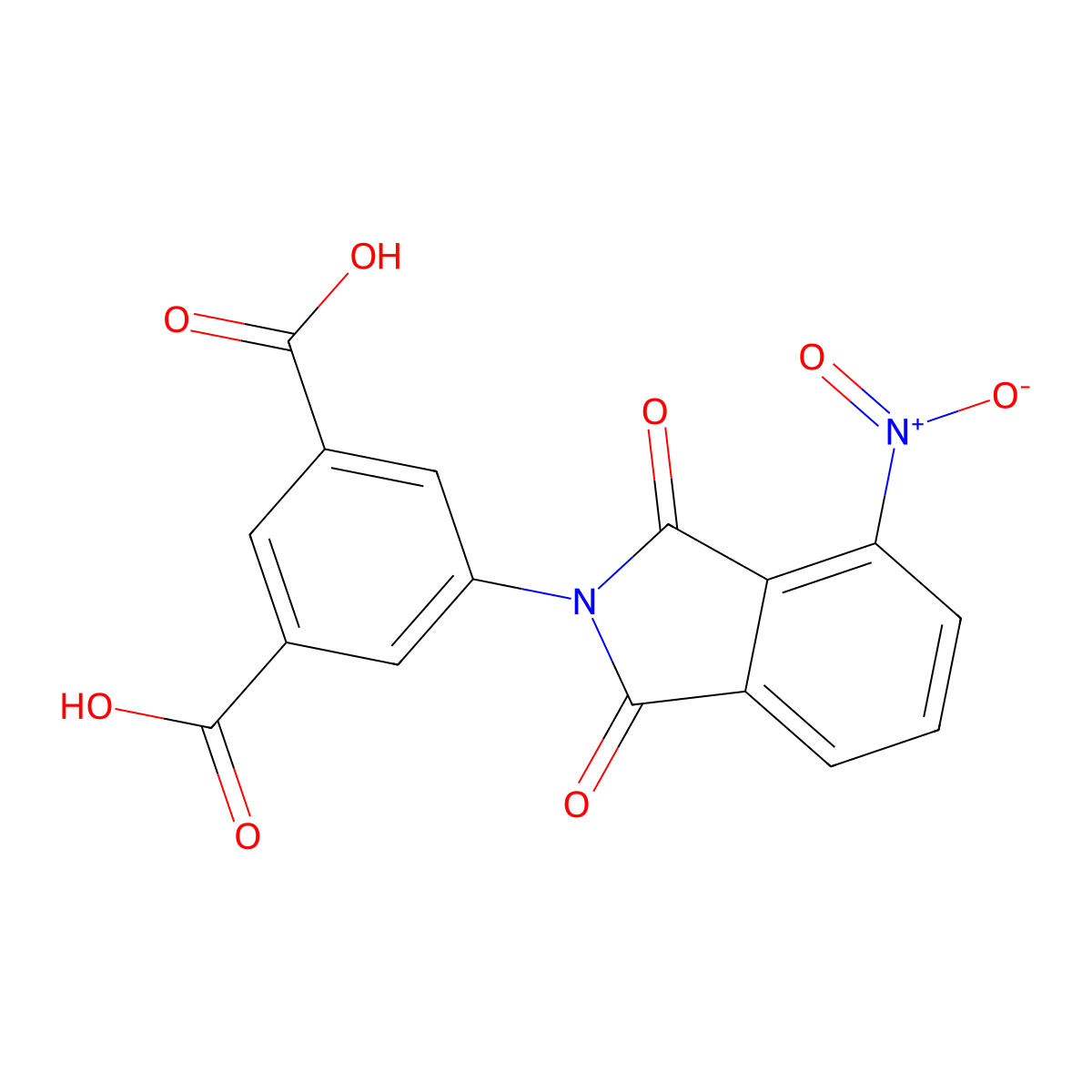 5-(4-nitro-1,3-dioxo-1,3-dihydro-2H-isoindol-2-yl)benzene-1,3-dicarboxylic acid molecular structure, CAS 352218-45-2
