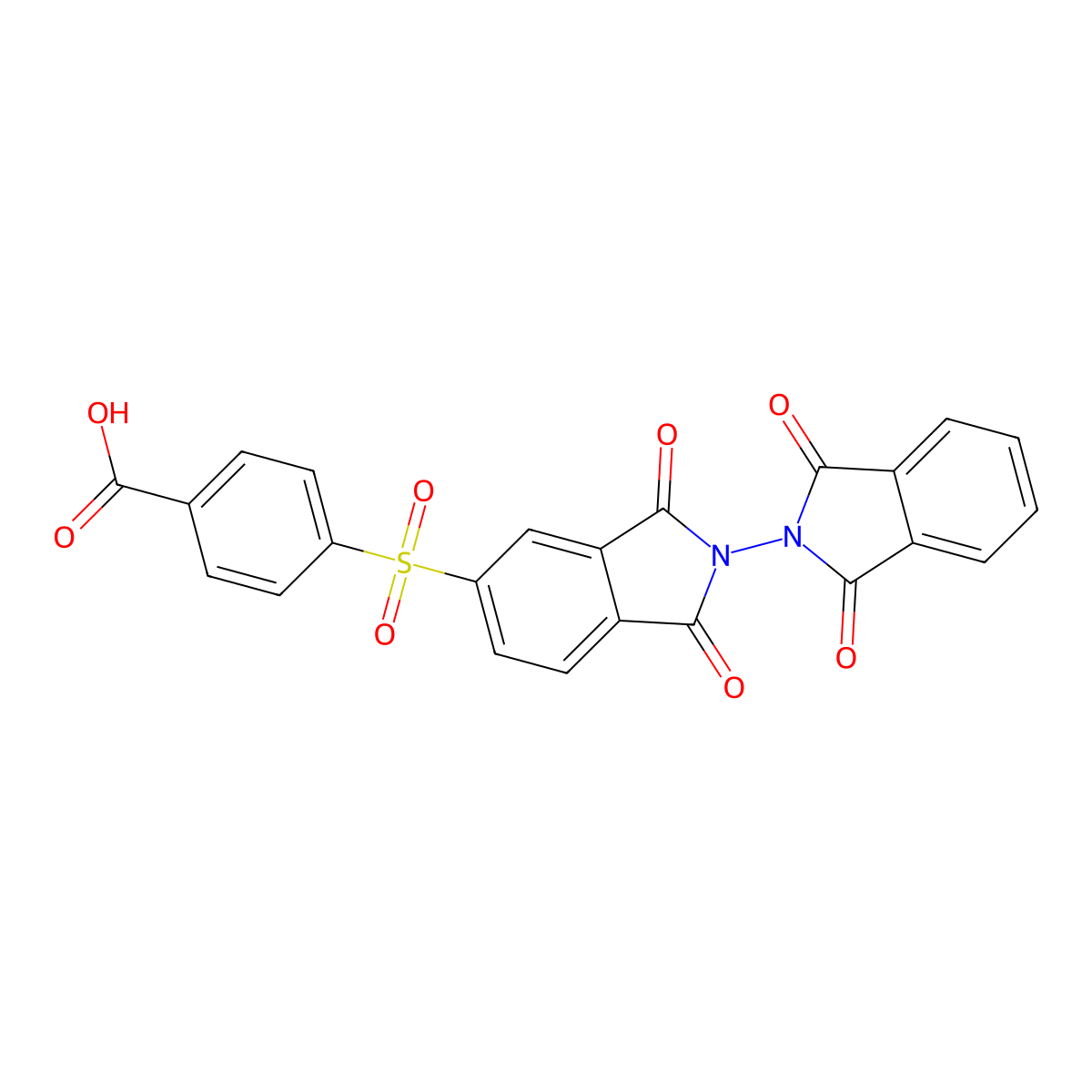 4-[(1,1',3,3'-Tetraoxo-1,1',3,3'-tetrahydro-2,2'-biisoindol-5-yl)sulfonyl]benzoic acid molecular structure, CAS 352218-53-2