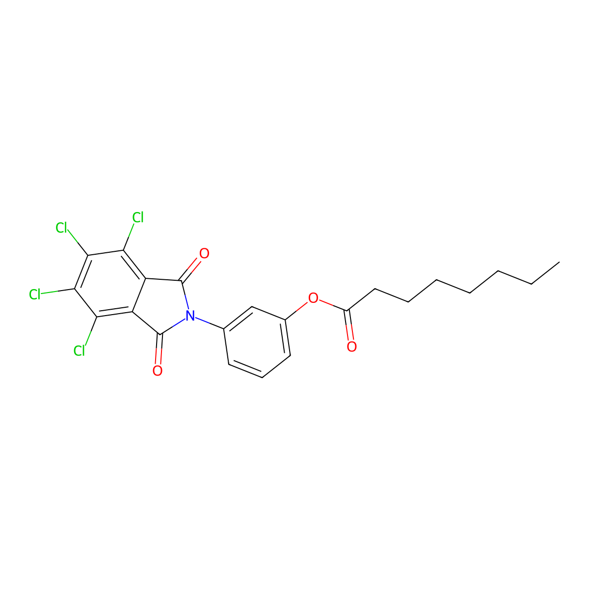 3-(4,5,6,7-tetrachloro-1,3-dioxo-1,3-dihydro-2H-isoindol-2-yl)phenyl octanoate molecular structure, CAS 352218-75-8