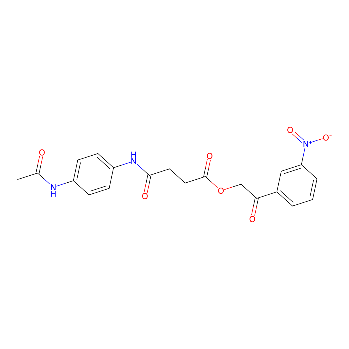 2-(3-Nitrophenyl)-2-oxoethyl 4-{[4-(acetylamino)phenyl]amino}-4-oxobutanoate molecular structure, CAS 352218-81-6
