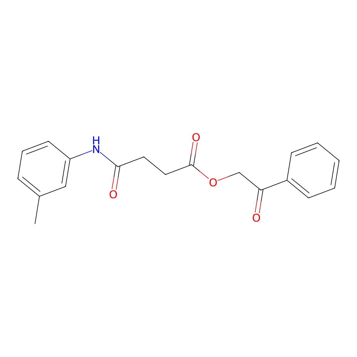 2-Oxo-2-phenylethyl 4-oxo-4-(3-toluidino)butanoate molecular structure, CAS 352218-84-9