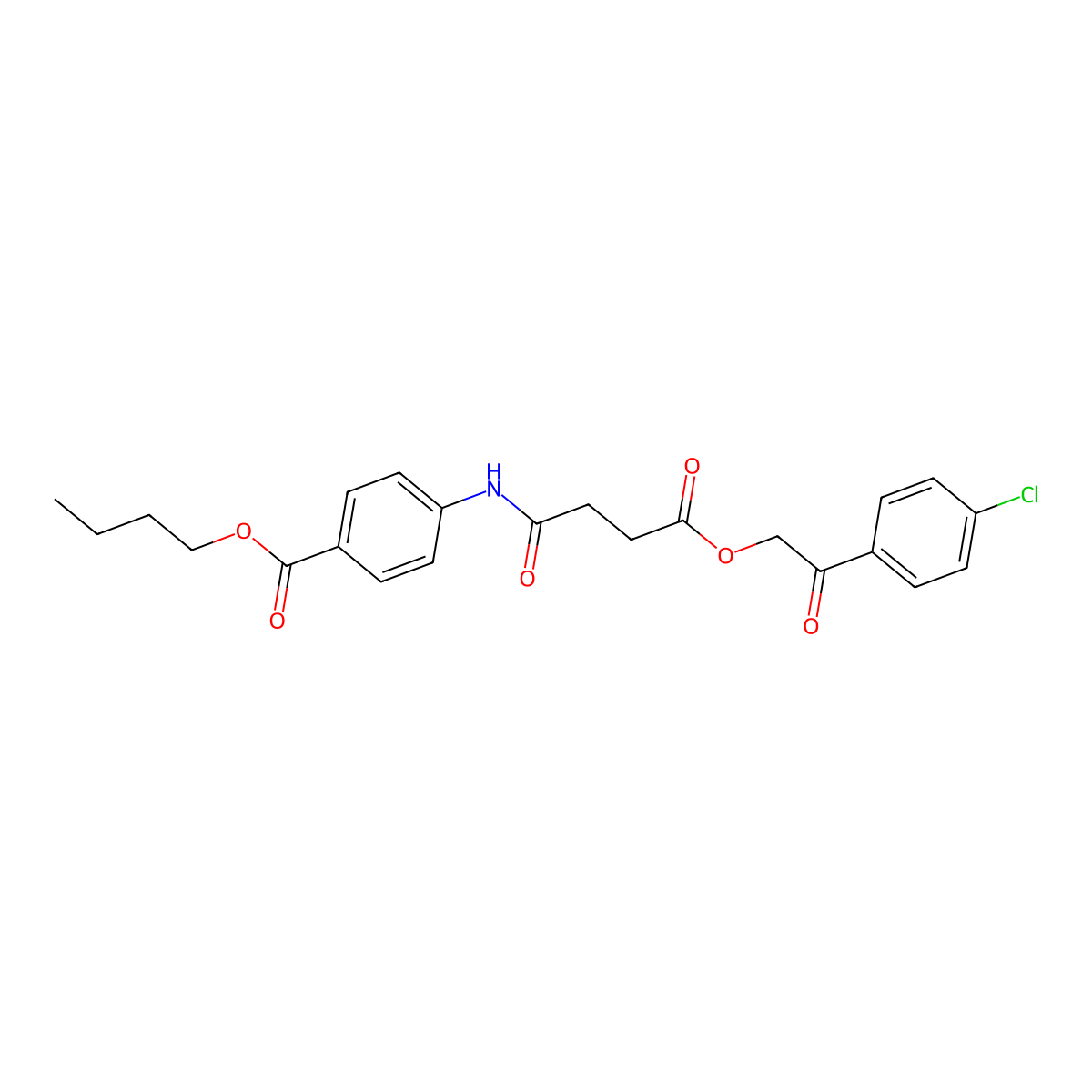Butyl 4-({4-[2-(4-chlorophenyl)-2-oxoethoxy]-4-oxobutanoyl}amino)benzoate molecular structure, CAS 352218-89-4