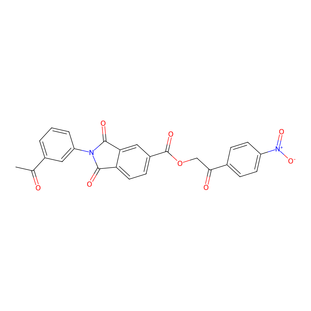 2-(4-Nitrophenyl)-2-oxoethyl 2-(3-acetylphenyl)-1,3-dioxoisoindoline-5-carboxylate molecular structure, CAS 352219-08-0