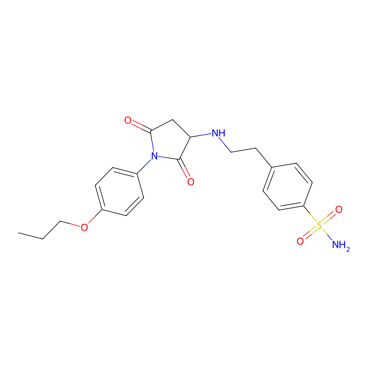 4-(2-{[2,5-Dioxo-1-(4-propoxyphenyl)pyrrolidin-3-yl]amino}ethyl)benzenesulfonamide molecular structure, CAS 352219-10-4