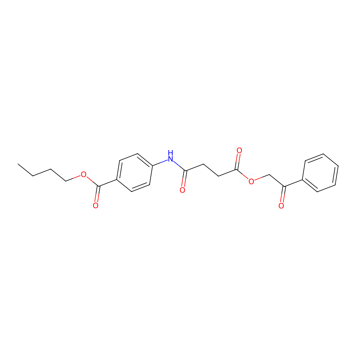 Butyl 4-{[4-oxo-4-(2-oxo-2-phenylethoxy)butanoyl]amino}benzoate molecular structure, CAS 352219-29-5