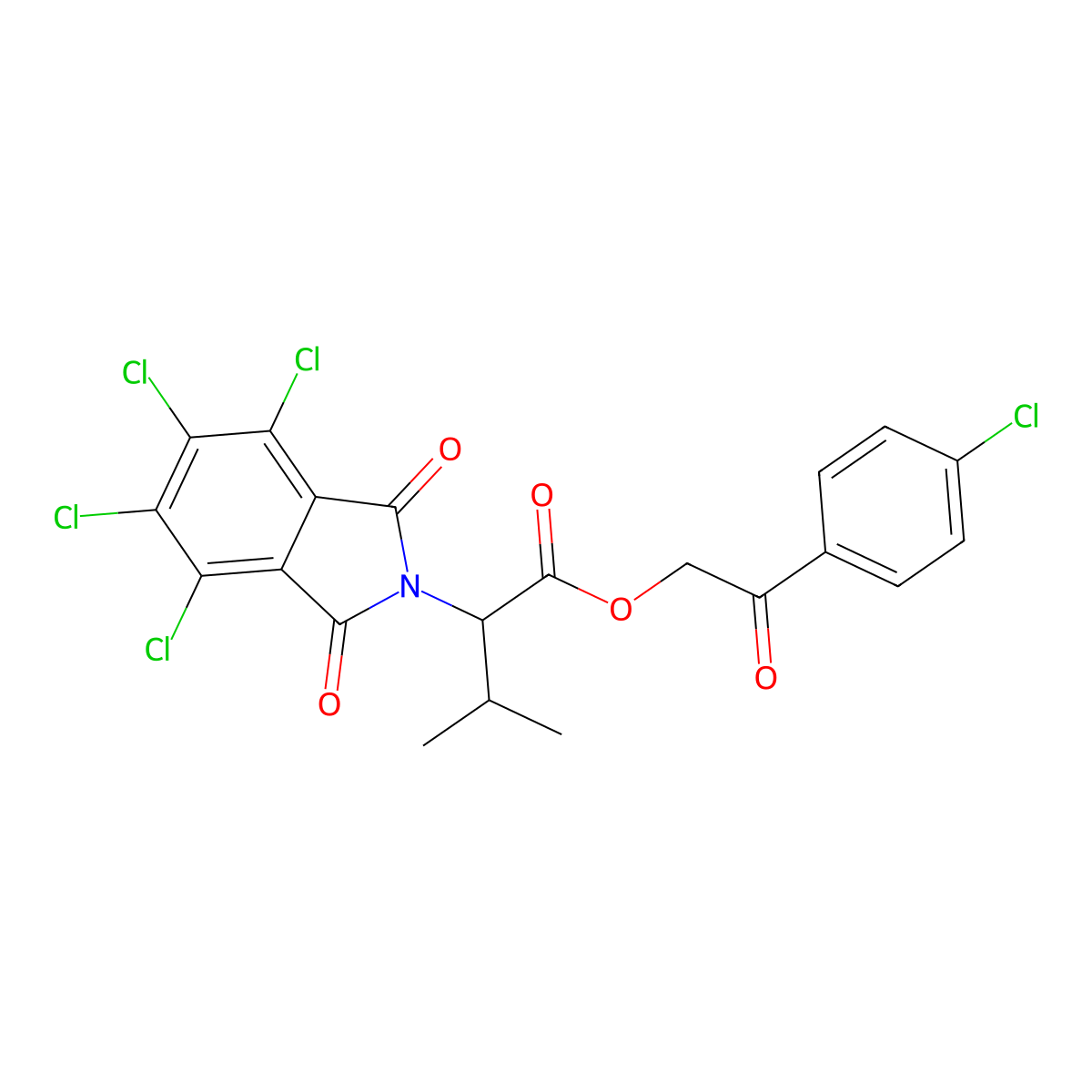 2-(4-chlorophenyl)-2-oxoethyl 3-methyl-2-(4,5,6,7-tetrachloro-1,3-dioxo-1,3-dihydro-2H-isoindol-2-yl)butanoate molecular structure, CAS 352219-33-1