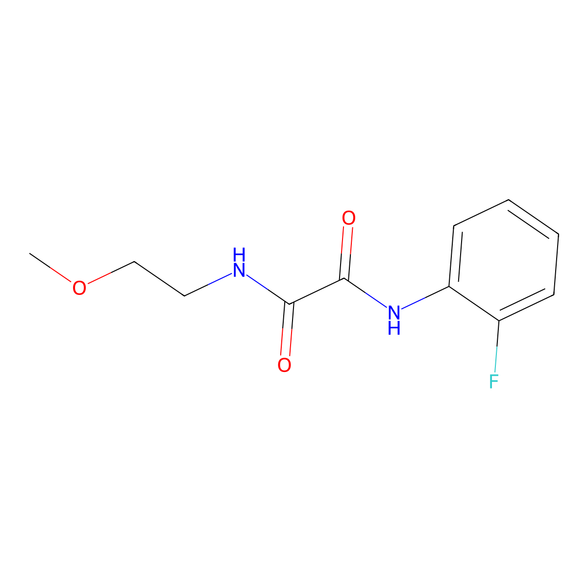 N-(2-fluorophenyl)-N'-(2-methoxyethyl)ethanediamide molecular structure, CAS 352219-41-1