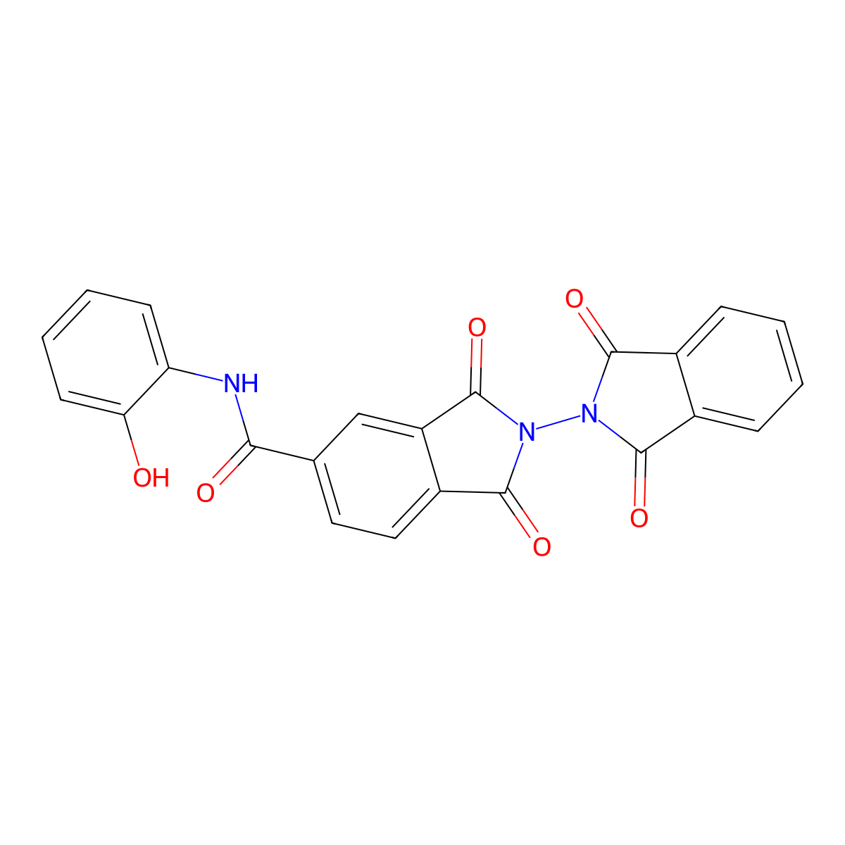 2-(1,3-dioxoisoindol-2-yl)-N-(2-hydroxyphenyl)-1,3-dioxoisoindole-5-carboxamide molecular structure, CAS 352219-72-8