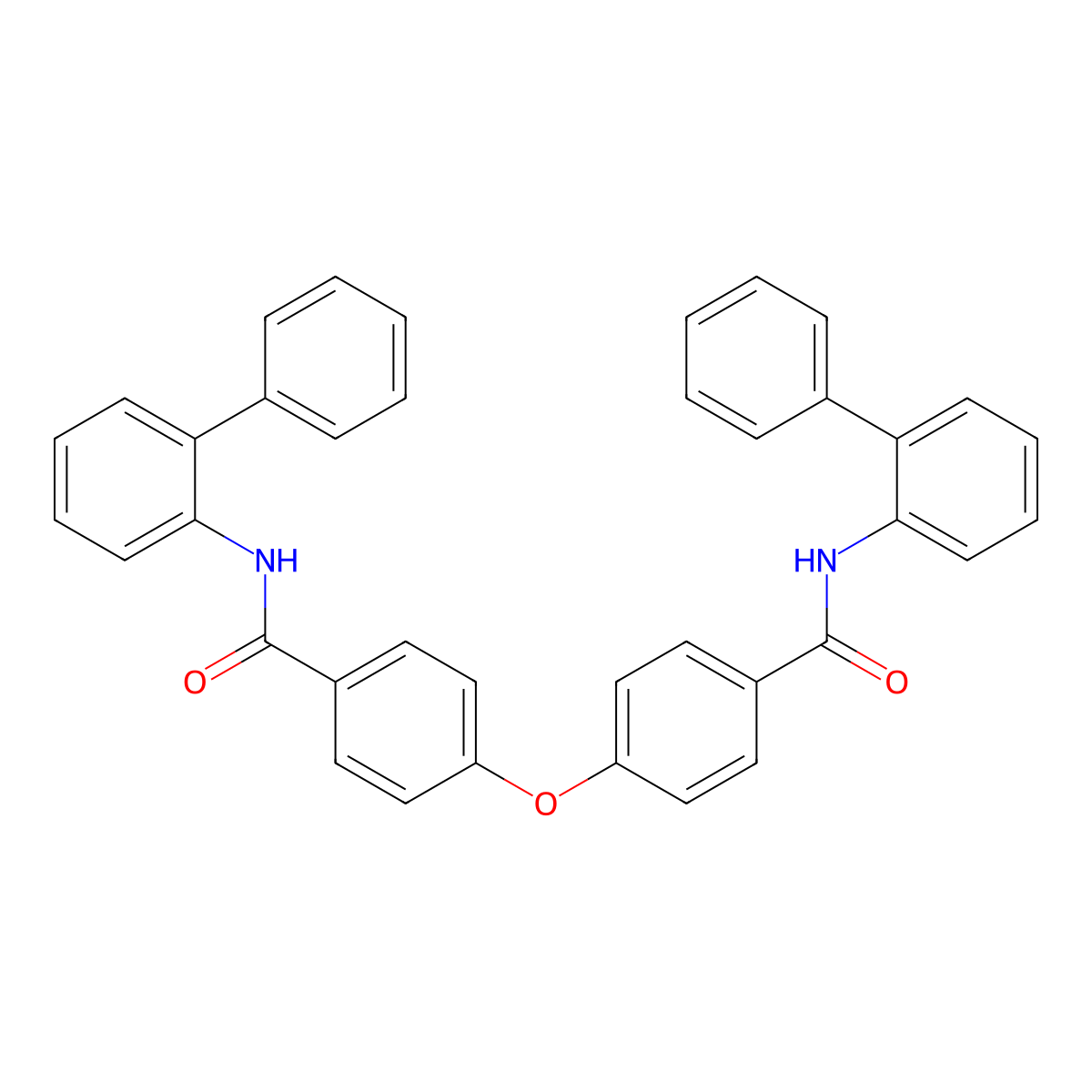 N-(2-phenylphenyl)-4-[4-[(2-phenylphenyl)carbamoyl]phenoxy]benzamide molecular structure, CAS 352219-80-8