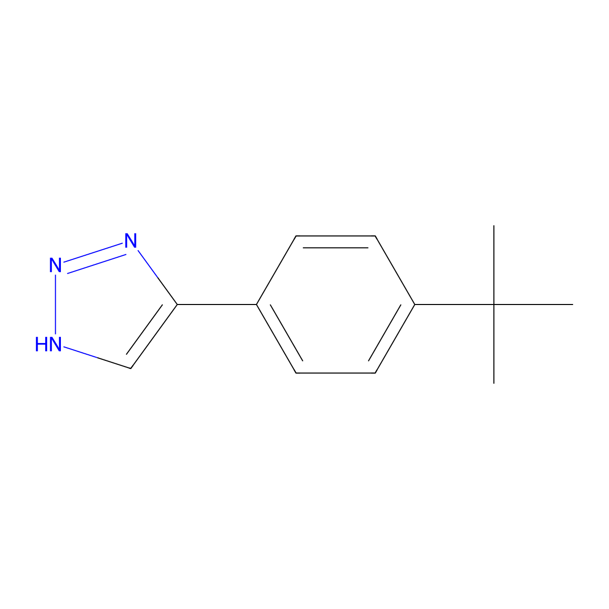 4-[4-(tert-butyl)phenyl]-1H-1,2,3-triazole molecular structure, CAS 35222-80-1