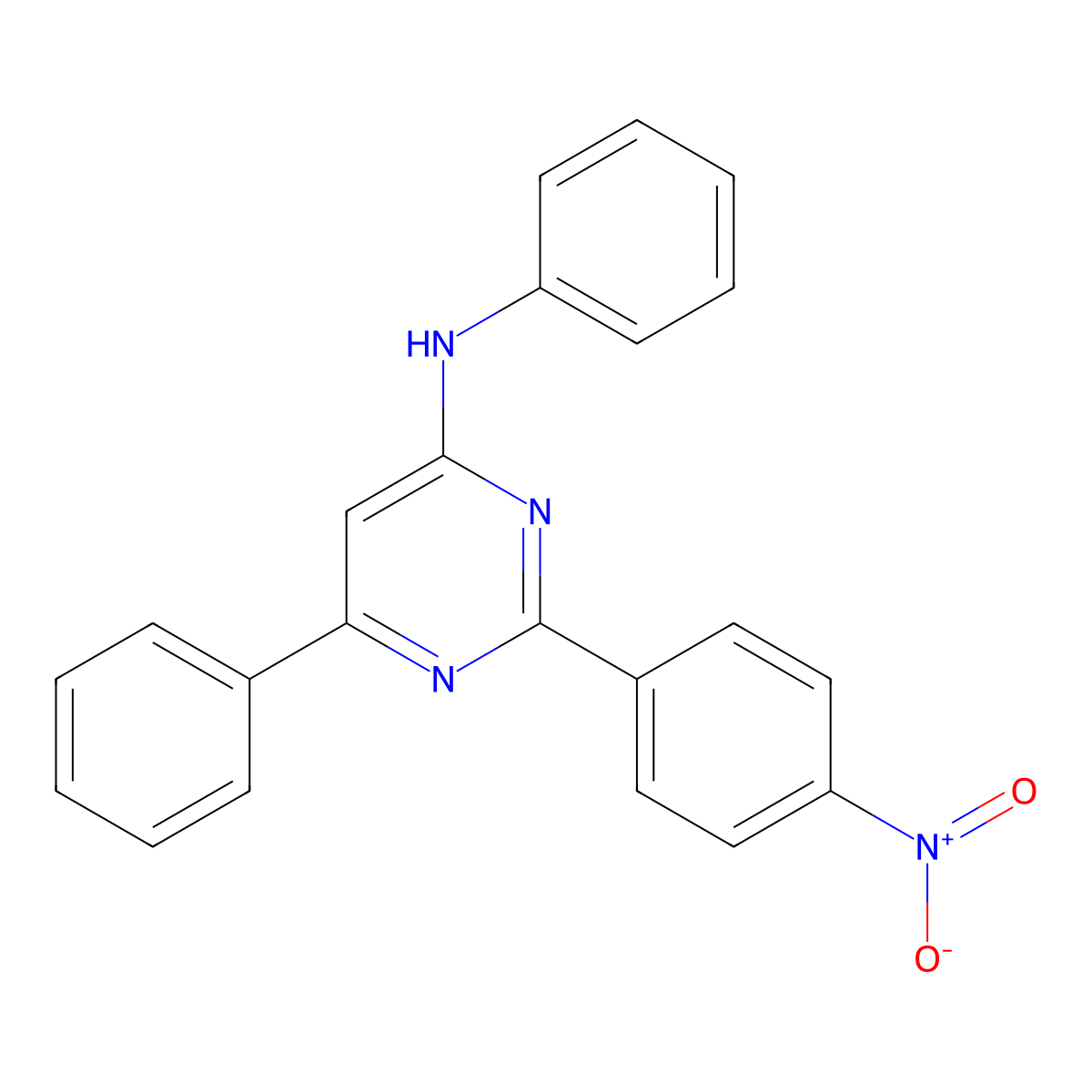 2-(4-nitrophenyl)-N,6-diphenyl-4-pyrimidinamine molecular structure, CAS 352224-38-5