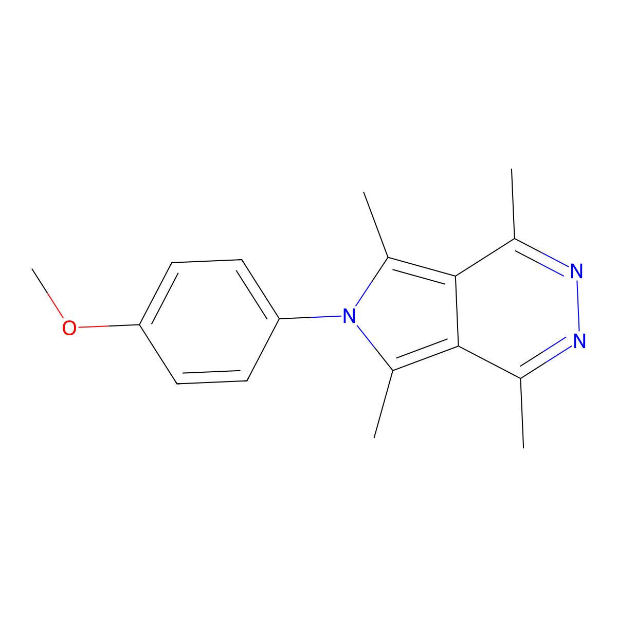 6-(4-methoxyphenyl)-1,4,5,7-tetramethyl-6H-pyrrolo[3,4-d]pyridazine molecular structure, CAS 352224-51-2