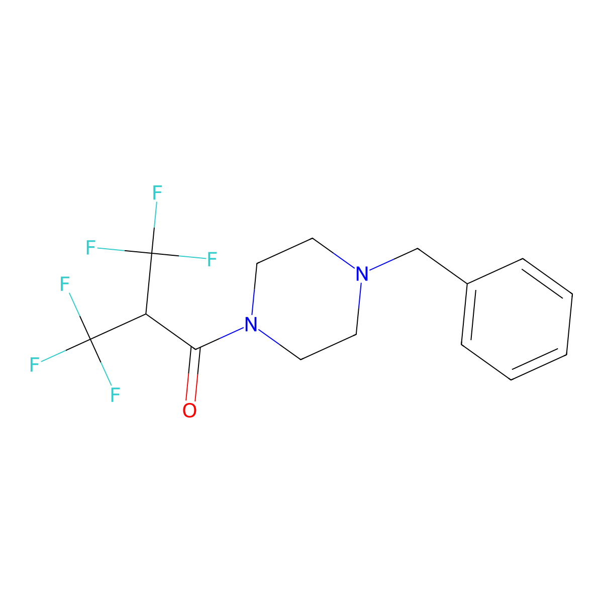 1-(4-Benzylpiperazino)-3,3,3-trifluoro-2-(trifluoromethyl)-1-propanone molecular structure, CAS 352224-61-4