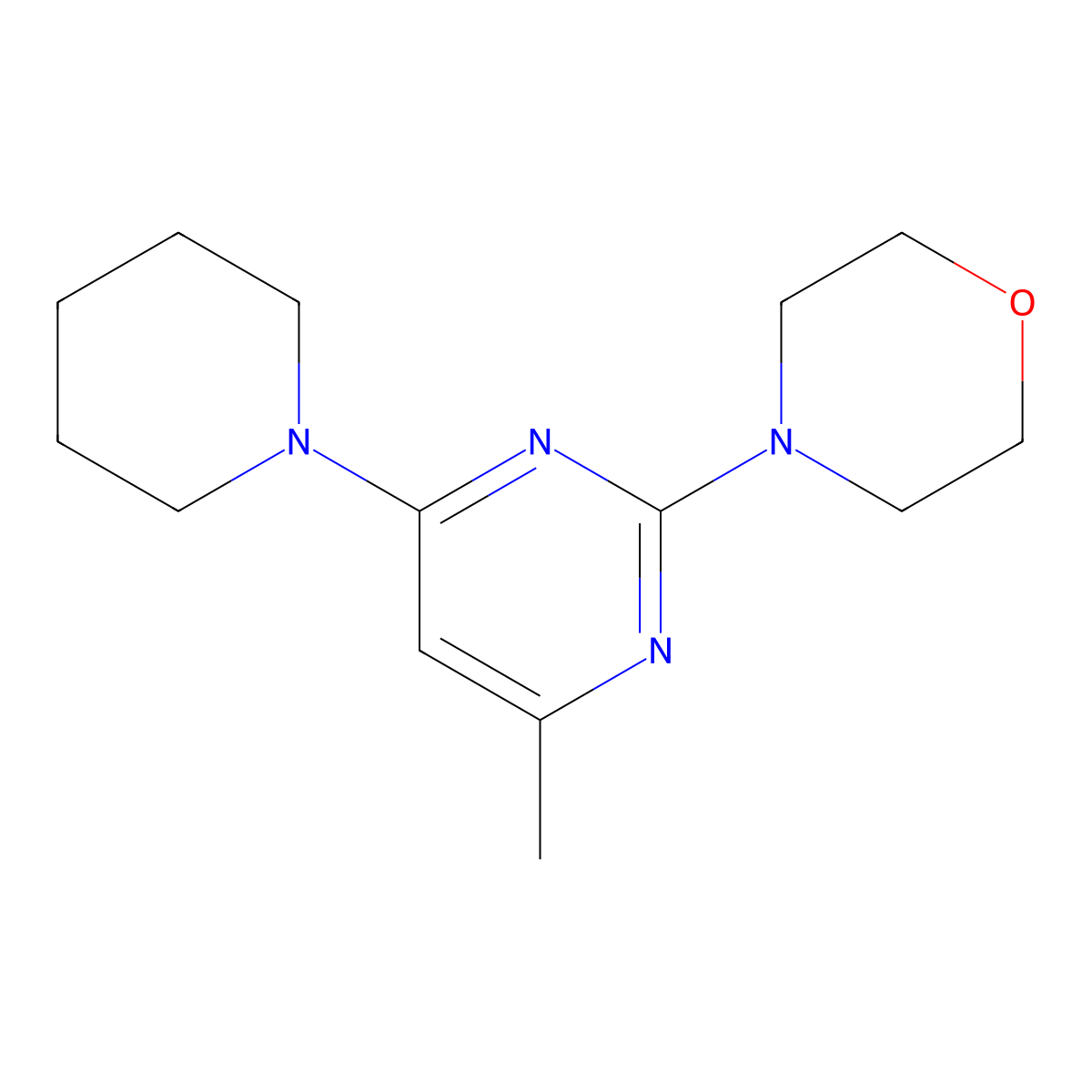 4-(4-Methyl-6-piperidin-1-ylpyrimidin-2-yl)morpholine molecular structure, CAS 352224-84-1