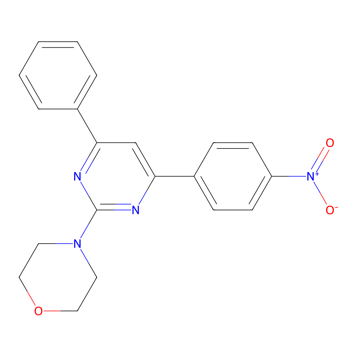 4-[4-(4-Nitrophenyl)-6-phenyl-2-pyrimidinyl]morpholine molecular structure, CAS 352225-04-8