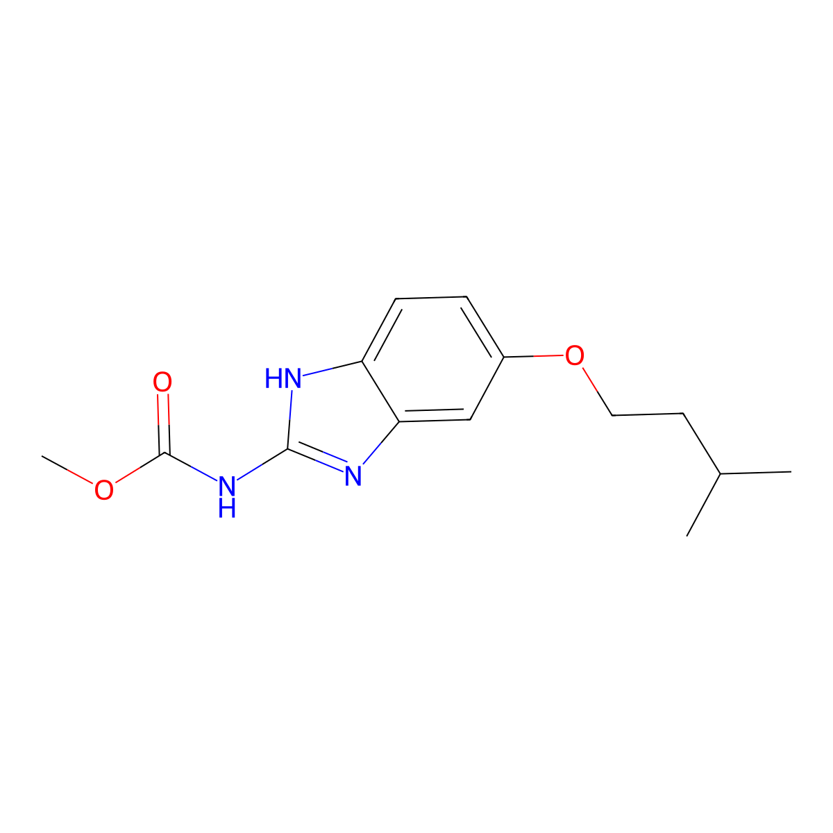 methyl N-[5-(isopentyloxy)-1H-1,3-benzimidazol-2-yl]carbamate molecular structure, CAS 352225-80-0