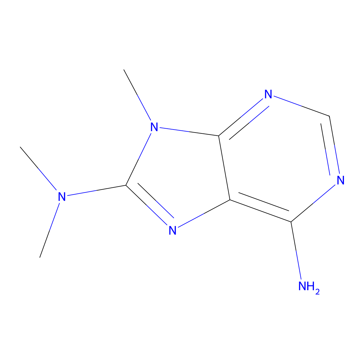 N8,N8,9-trimethyl-9H-purine-6,8-diamine molecular structure, CAS 352227-13-5