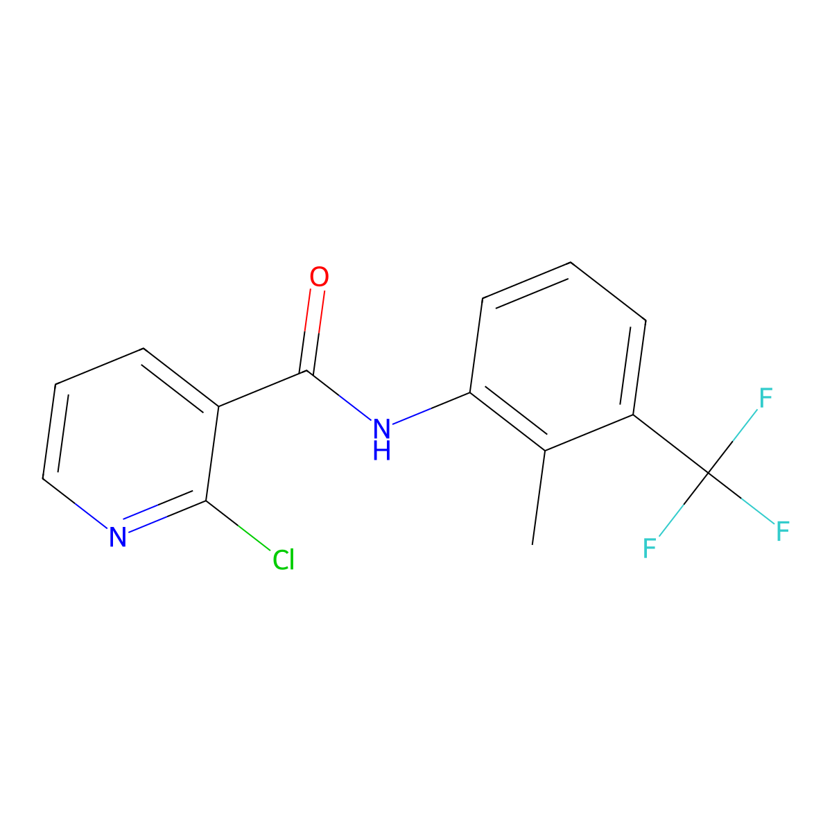 2-chloro-N-[2-methyl-3-(trifluoromethyl)phenyl]nicotinamide molecular structure, CAS 352228-22-9