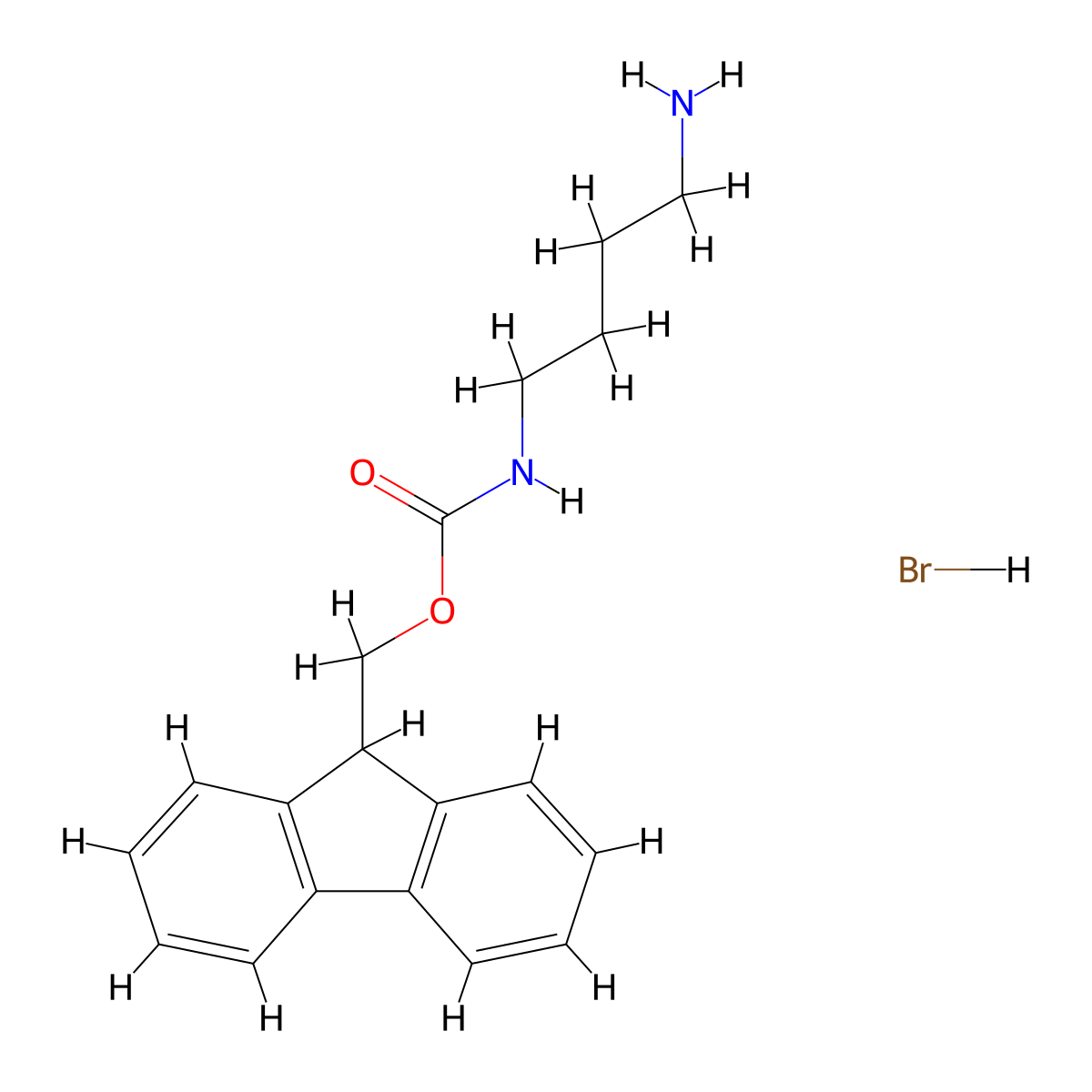 (9H-Fluoren-9-yl)methyl (4-aminobutyl)carbamate--hydrogen bromide (1/1) molecular structure, CAS 352235-99-5