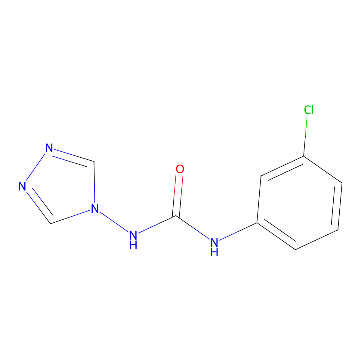 1-(3-chlorophenyl)-3-(4H-1,2,4-triazol-4-yl)urea molecular structure, CAS 35224-67-0