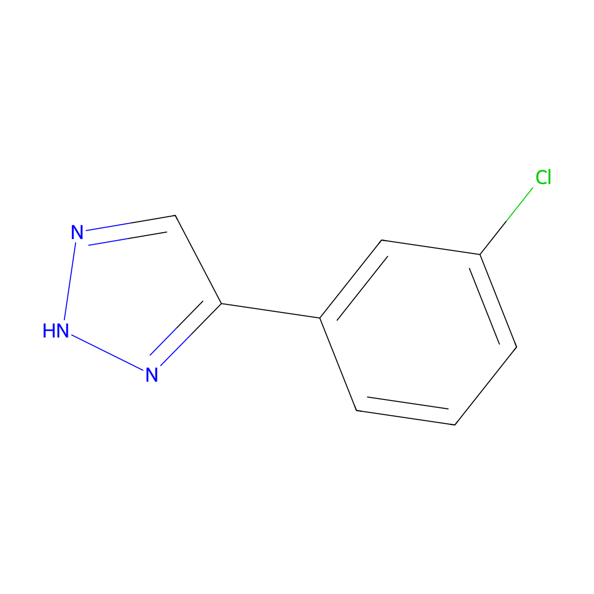 5-(3-chlorophenyl)-1H-1,2,3-triazole molecular structure, CAS 35225-01-5
