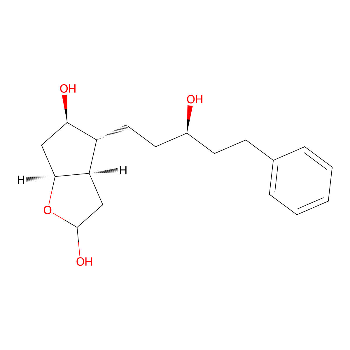 (3aR,4R,5R,6aS)-4-((R)-3-Hydroxy-5-phenylpentyl)hexahydro-2H-cyclopenta[b]furan-2,5-diol molecular structure, CAS 352276-28-9