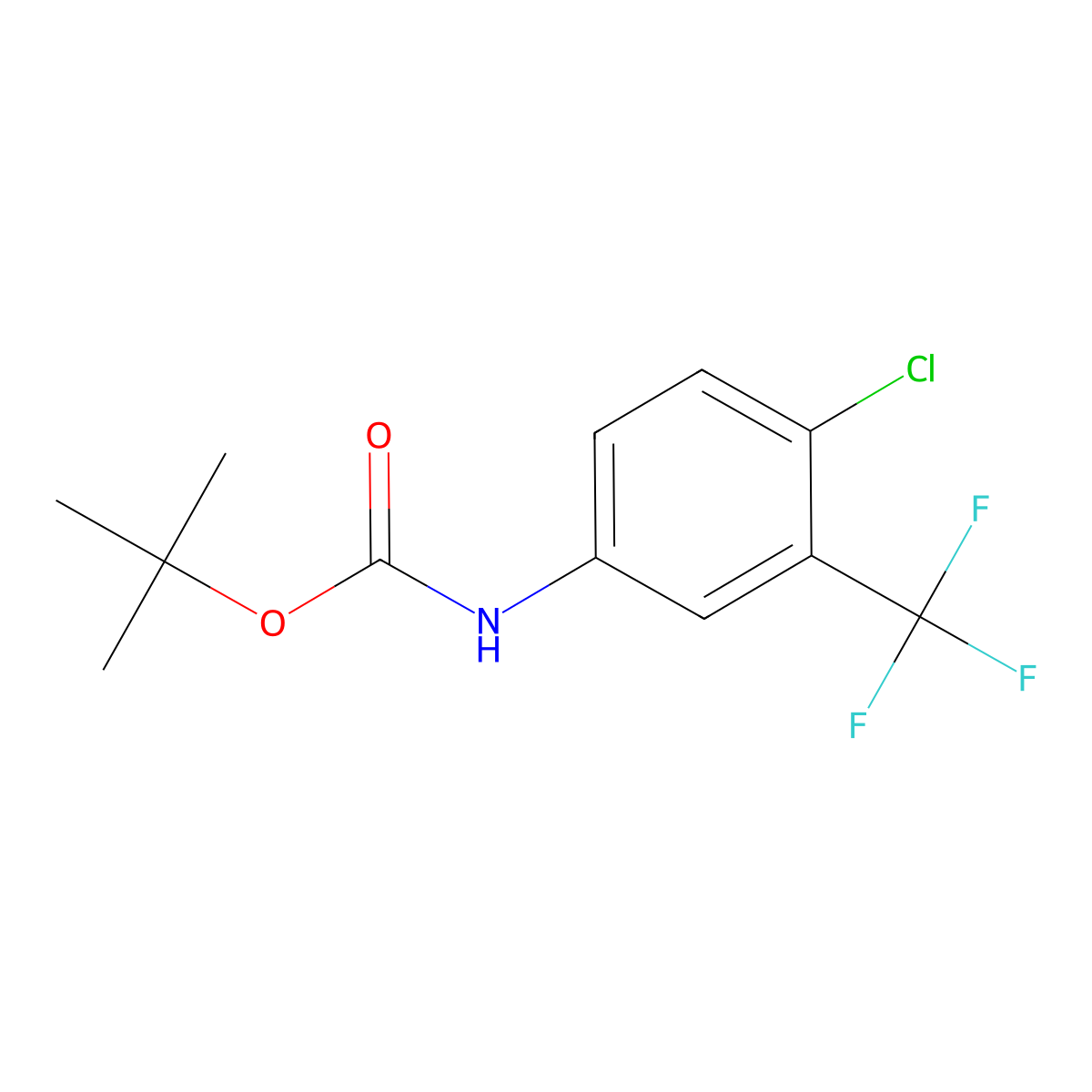 tert-Butyl (4-chloro-3-(trifluoromethyl)phenyl)carbamate molecular structure, CAS 352277-93-1