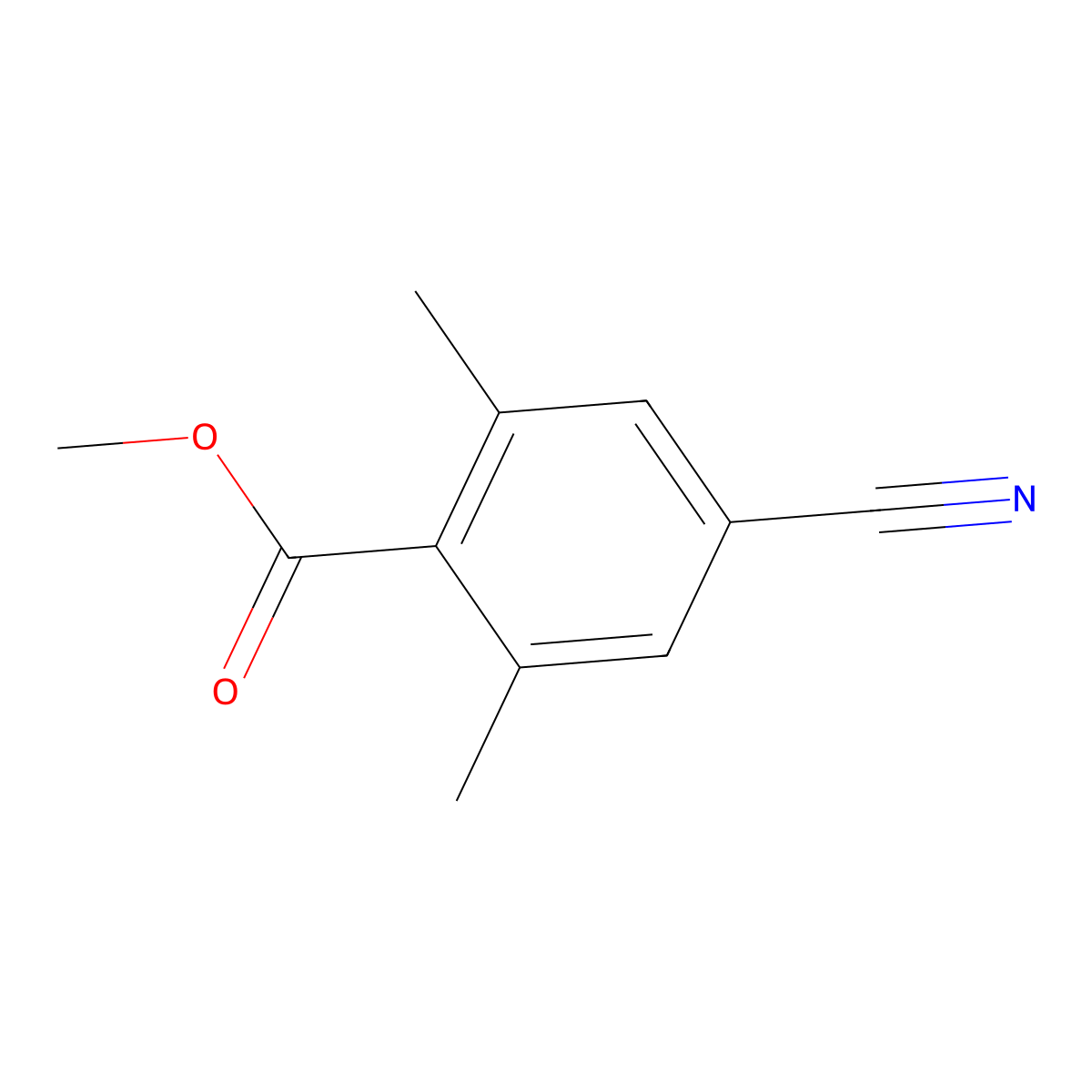 Methyl 4-cyano-2,6-dimethylbenzoate molecular structure, CAS 352278-82-1