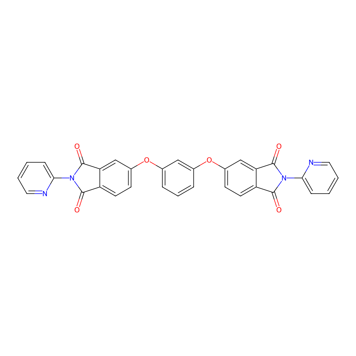 5-[3-(1,3-Dioxo-2-pyridin-2-ylisoindol-5-yl)oxyphenoxy]-2-pyridin-2-ylisoindole-1,3-dione molecular structure, CAS 352286-60-3