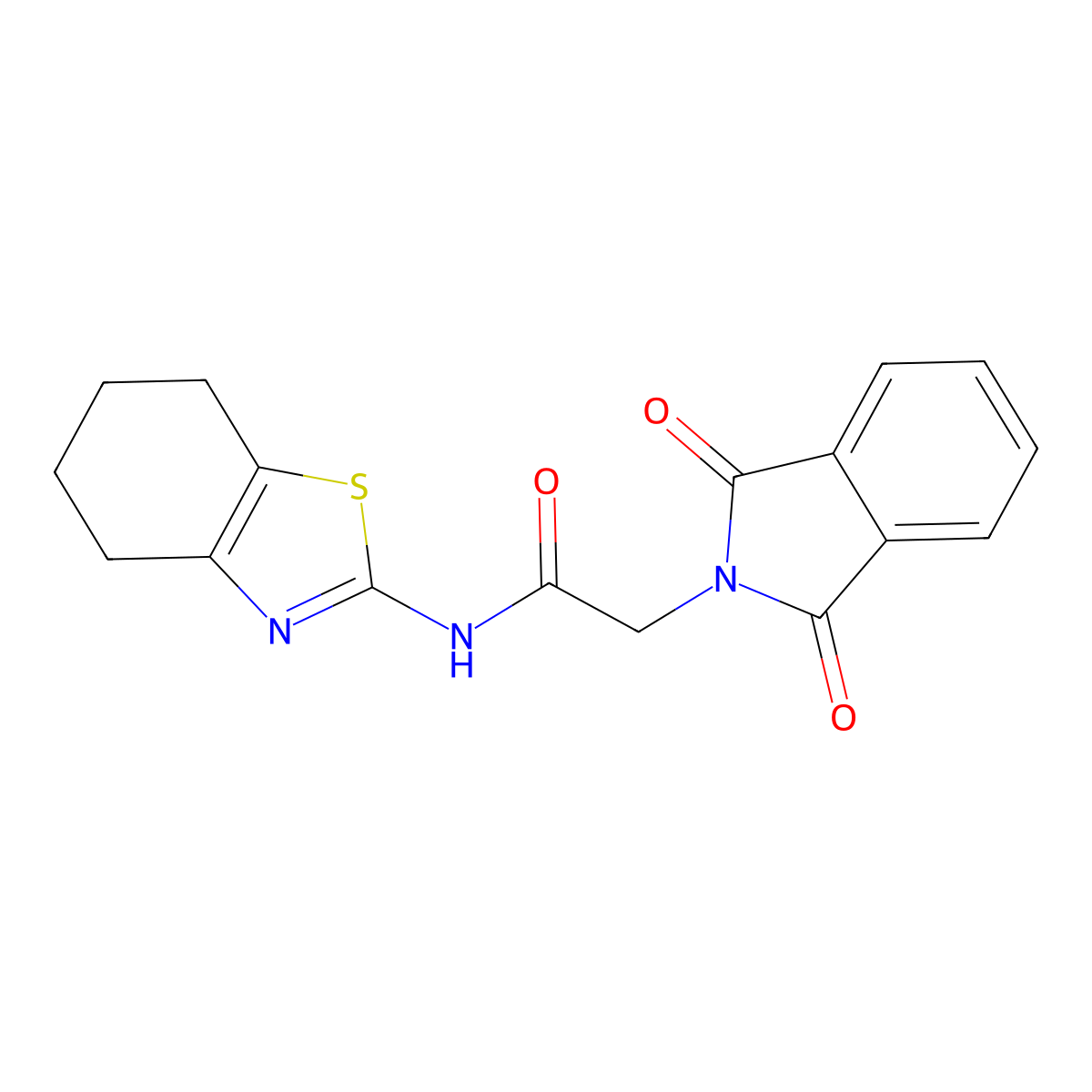 2-(1,3-dioxo-1,3-dihydro-2H-isoindol-2-yl)-N-(4,5,6,7-tetrahydro-1,3-benzothiazol-2-yl)acetamide molecular structure, CAS 352287-30-0
