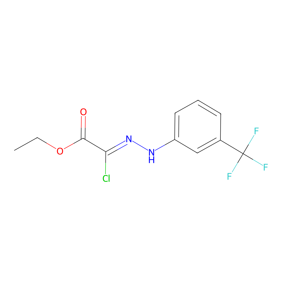 Ethyl 2-chloro-2-[[3-(trifluoromethyl)phenyl]hydrazinylidene]acetate molecular structure, CAS 35229-84-6