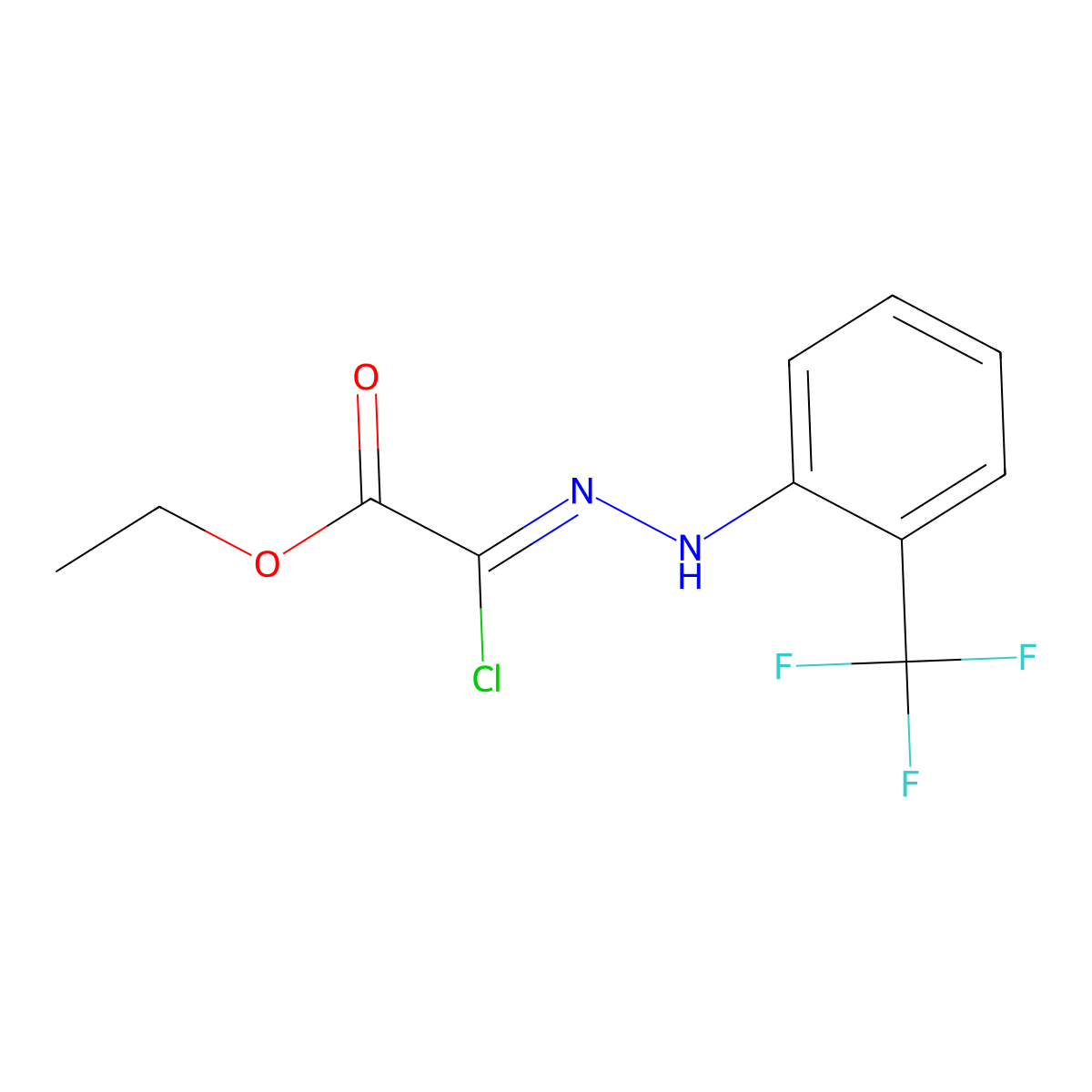 Ethyl (2E)-2-chloro-2-((2-(trifluoromethyl)phenyl)hydrazinylidene)acetate molecular structure, CAS 35229-86-8