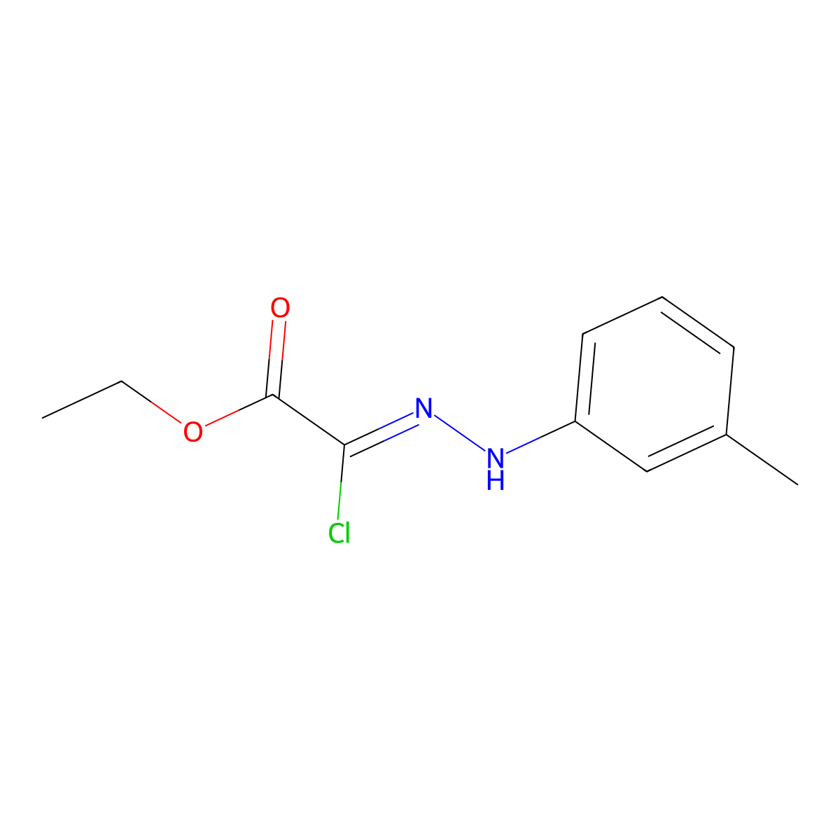 Acetic acid, chloro[(3-methylphenyl)hydrazono]-, ethyl ester molecular structure, CAS 35229-96-0