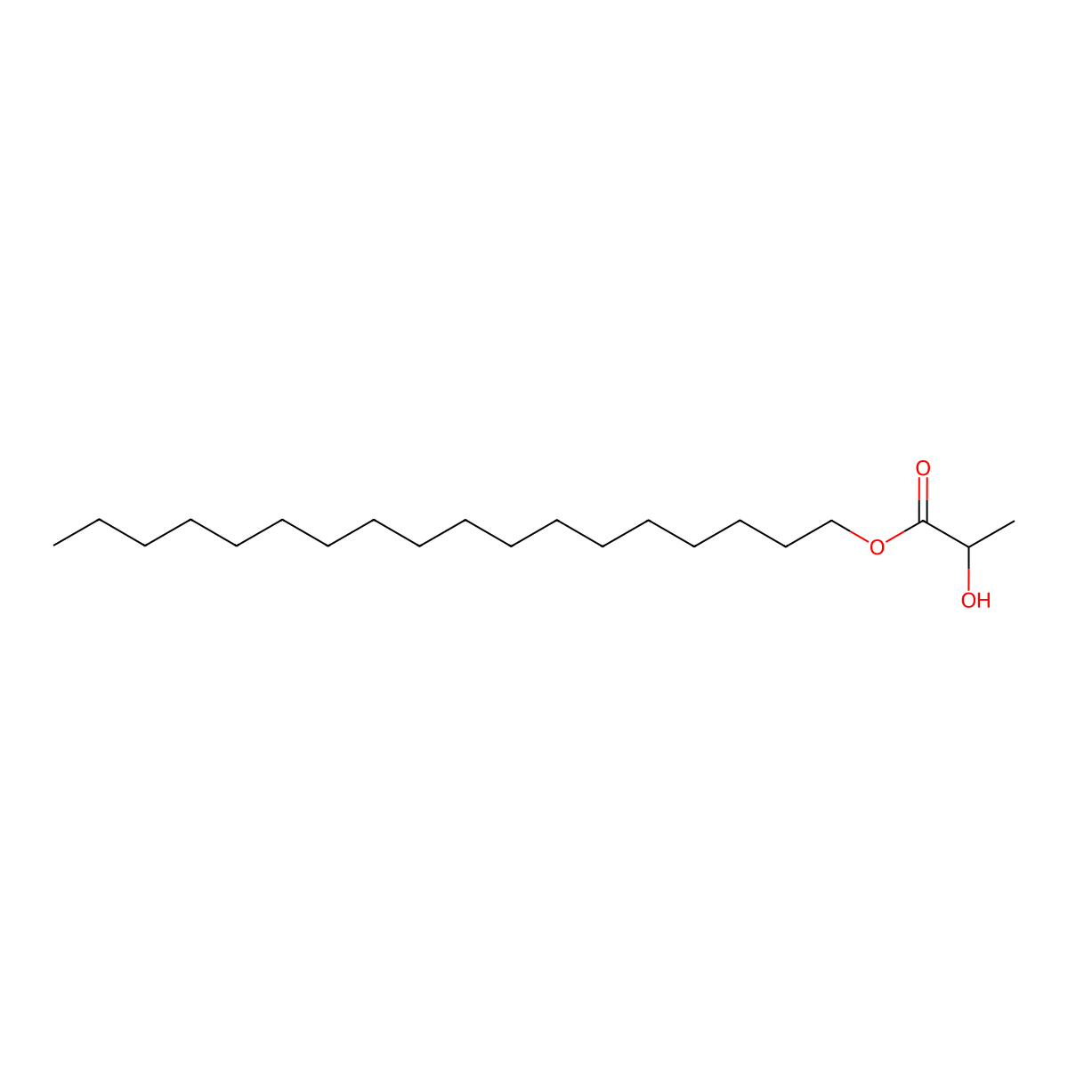Octadecyl lactate molecular structure, CAS 35230-14-9