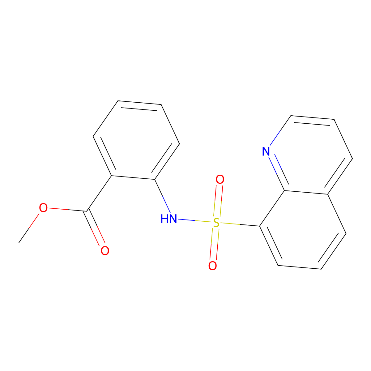 Methyl 2-(quinoline-8-sulfonamido)benzoate molecular structure, CAS 352304-43-9