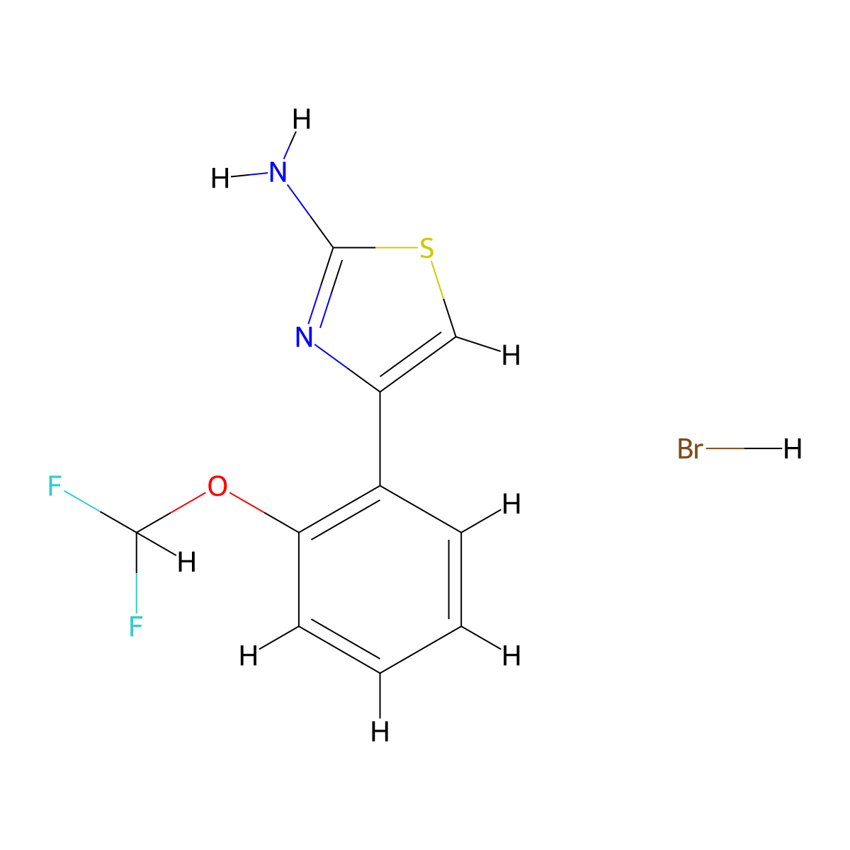 4-[2-(Difluoromethoxy)phenyl]-1,3-thiazol-2-amine hydrobromide molecular structure, CAS 352304-92-8