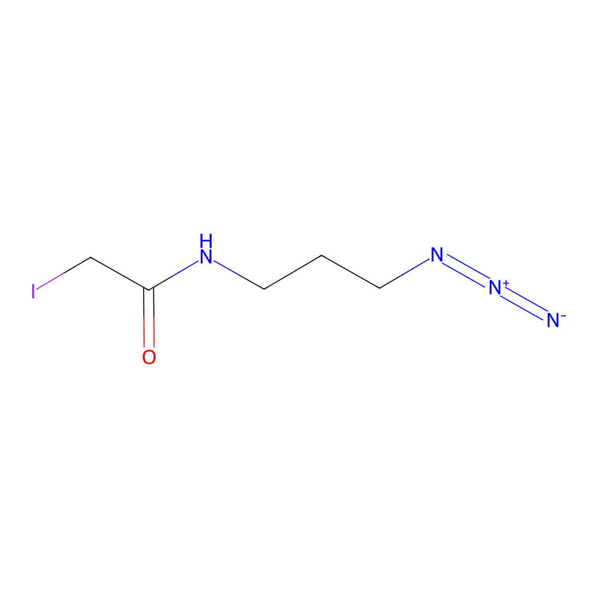 Iodoacetamide azide molecular structure, CAS 352307-52-9
