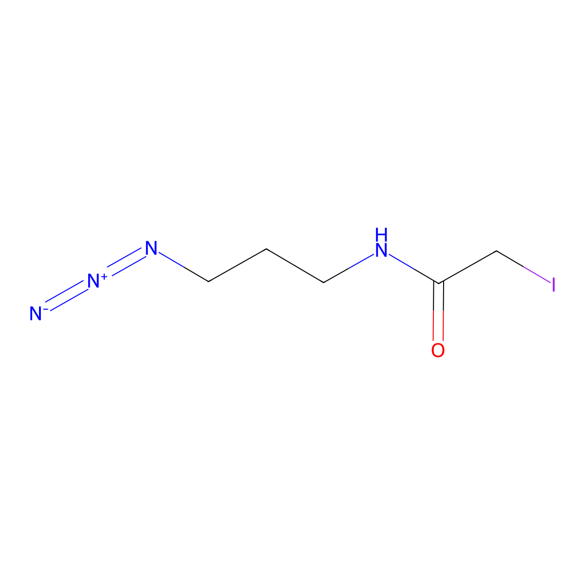 Iodoacetamide azide molecular structure, CAS 352307-52-9