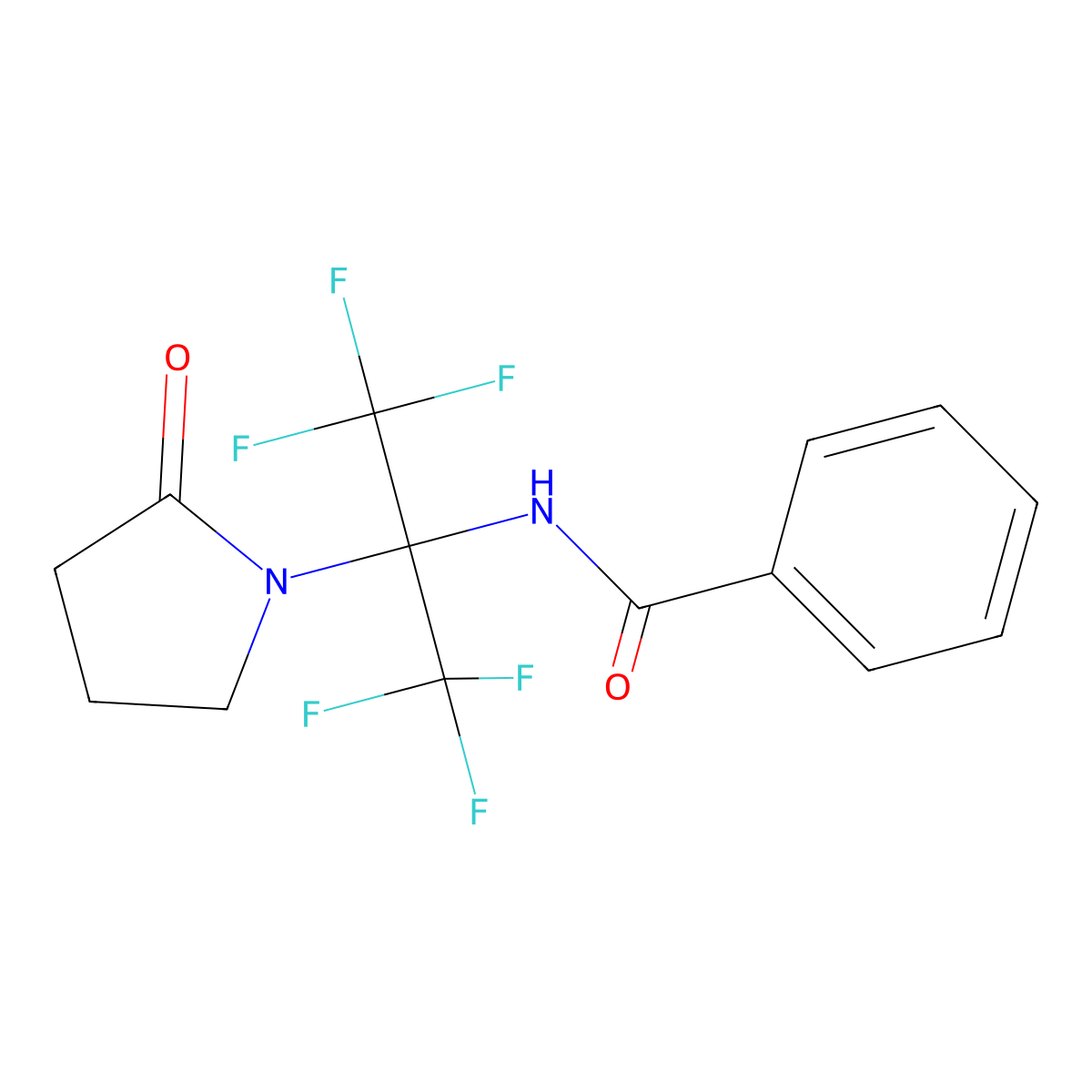 N-[1,1,1,3,3,3-hexafluoro-2-(2-oxopyrrolidin-1-yl)propan-2-yl]benzamide molecular structure, CAS 352316-91-7