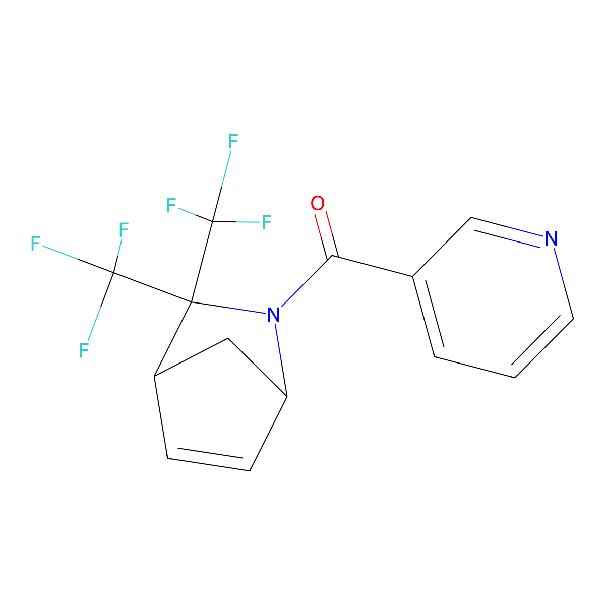 2-(3-Pyridinylcarbonyl)-3,3-bis(trifluoromethyl)-2-azabicyclo[2.2.1]hept-5-ene molecular structure, CAS 352316-95-1