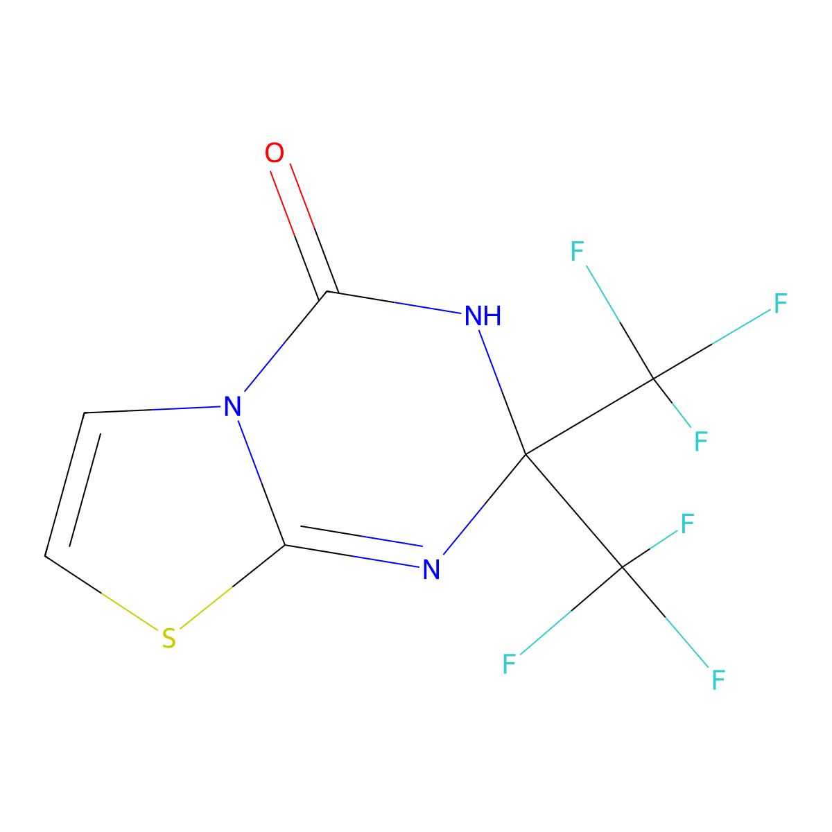 2,2-bis(trifluoromethyl)-3H-[1,3]thiazolo[3,2-a][1,3,5]triazin-4-one molecular structure, CAS 352317-56-7