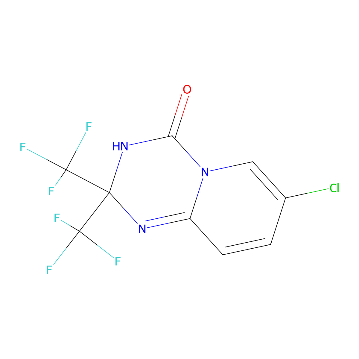7-Chloro-2,2-bis(trifluoromethyl)-2,3-dihydro-4H-pyrido[1,2-a][1,3,5]triazin-4-one molecular structure, CAS 352317-79-4