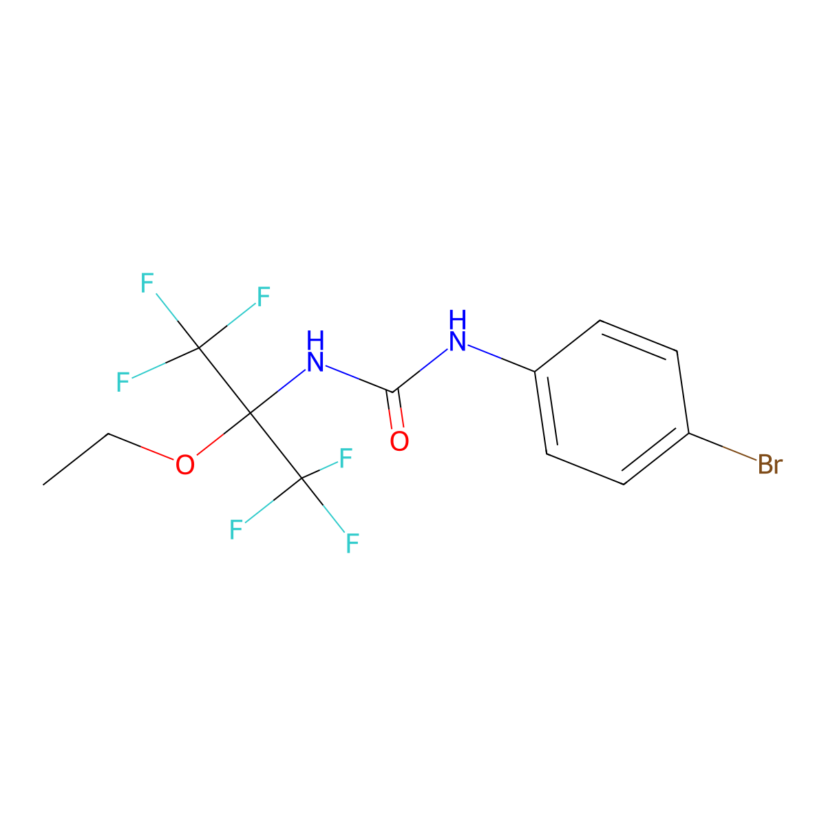 N-(4-bromophenyl)-N'-[1-ethoxy-2,2,2-trifluoro-1-(trifluoromethyl)ethyl]urea molecular structure, CAS 352318-13-9