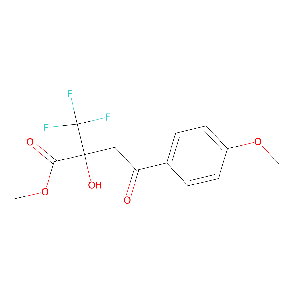Methyl 2-hydroxy-4-(4-methoxyphenyl)-4-oxo-2-(trifluoromethyl)butanoate molecular structure, CAS 352318-78-6