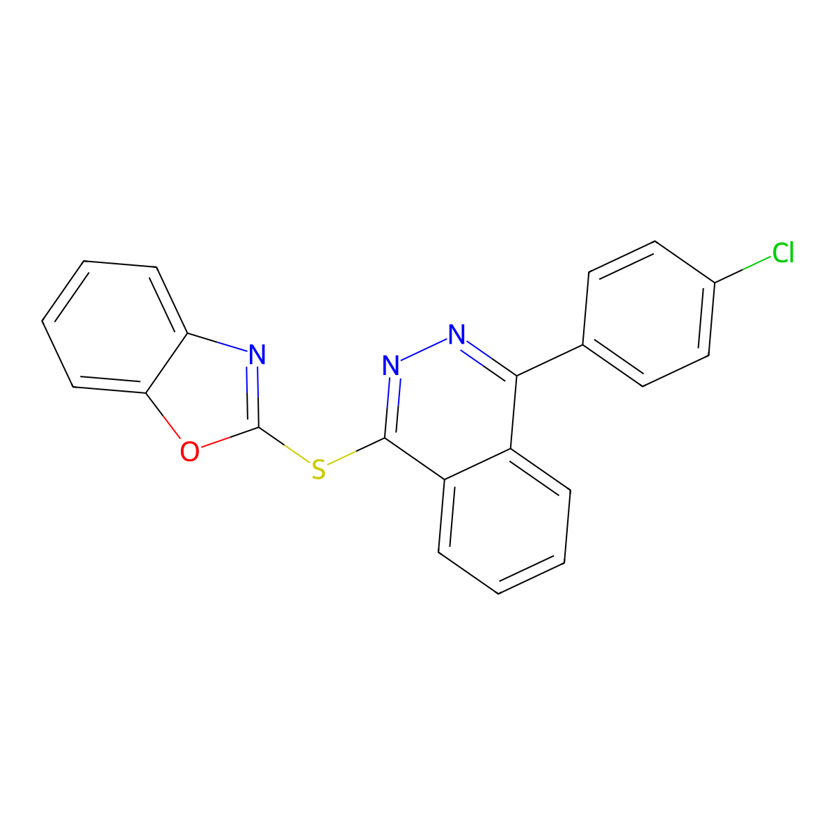1-(1,3-Benzoxazol-2-ylsulfanyl)-4-(4-chlorophenyl)phthalazine molecular structure, CAS 352326-58-0