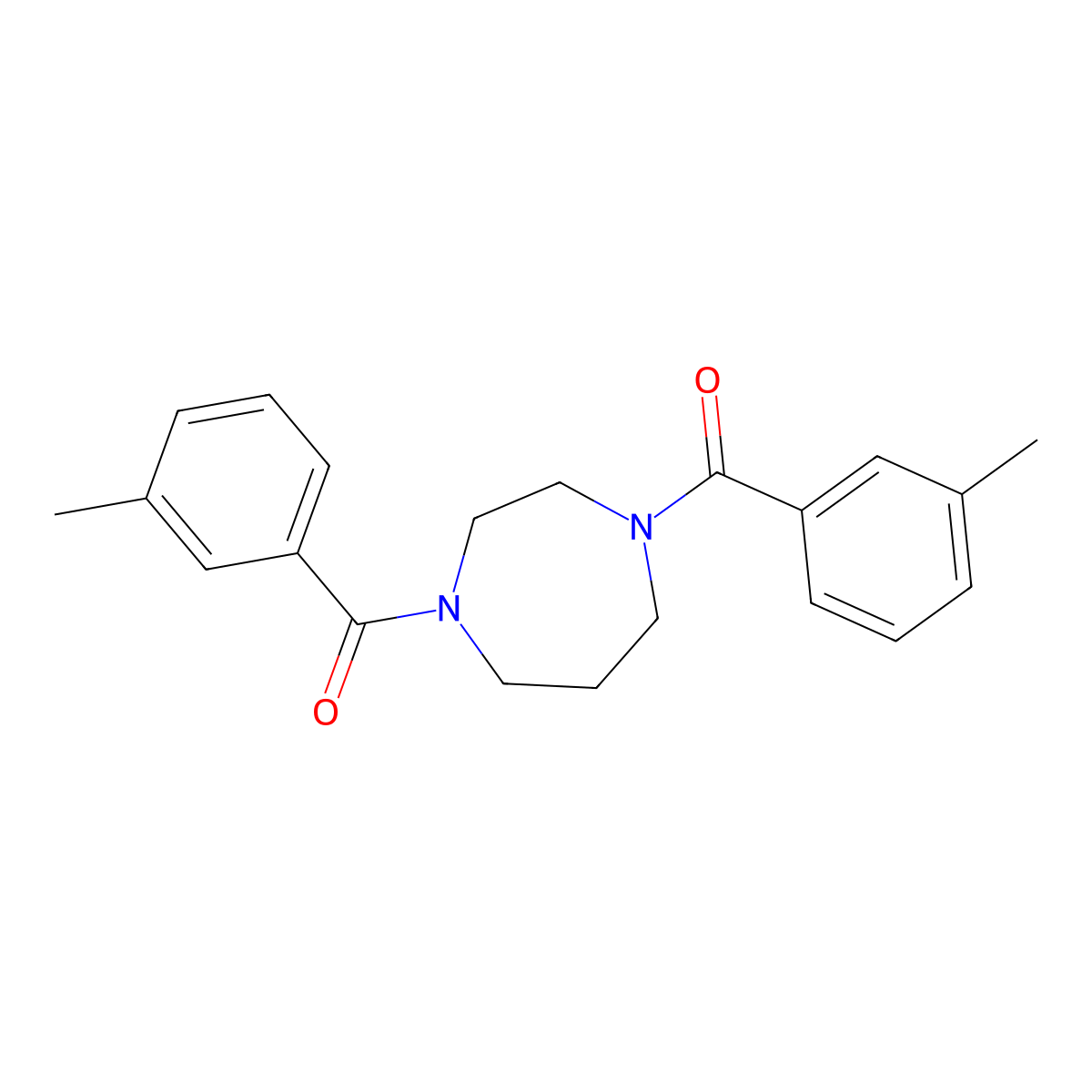 1,4-Bis(3-methylbenzoyl)-1,4-diazepane molecular structure, CAS 352326-61-5
