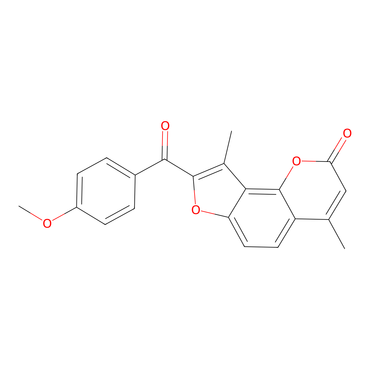 8-(4-Methoxybenzoyl)-4,9-dimethylfuro[2,3-h]chromen-2-one molecular structure, CAS 352326-68-2