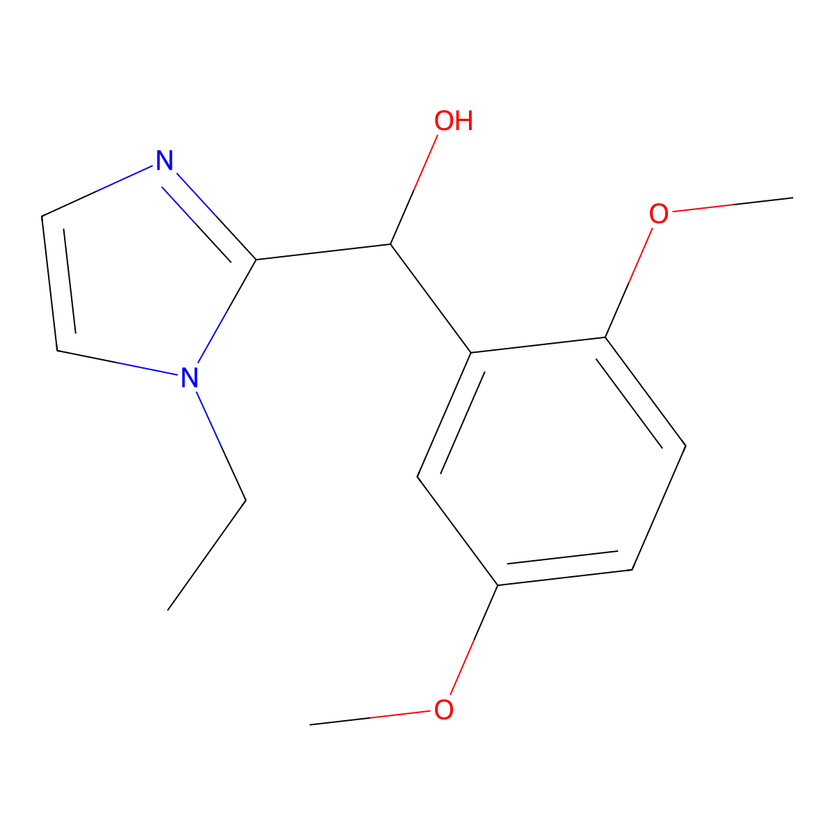 (2,5-Dimethoxyphenyl)-(1-ethylimidazol-2-yl)methanol molecular structure, CAS 352326-96-6