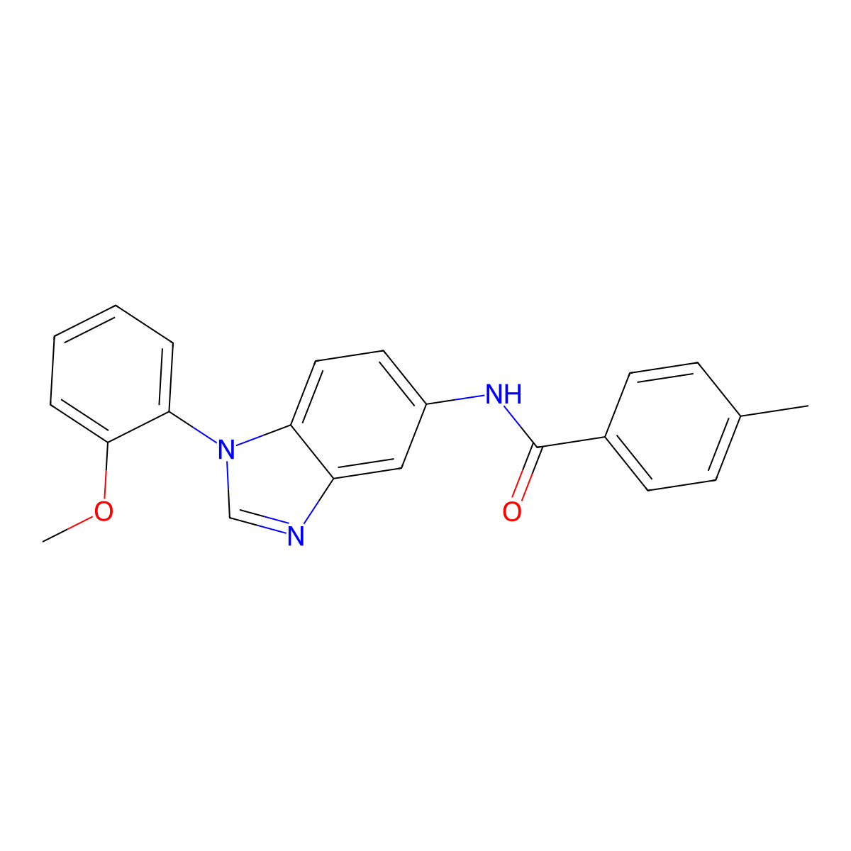 N-[1-(2-methoxyphenyl)benzimidazol-5-yl]-4-methylbenzamide molecular structure, CAS 352327-63-0