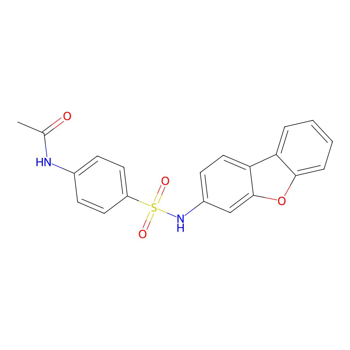 N-[4-(dibenzofuran-3-ylsulfamoyl)phenyl]acetamide molecular structure, CAS 352327-87-8